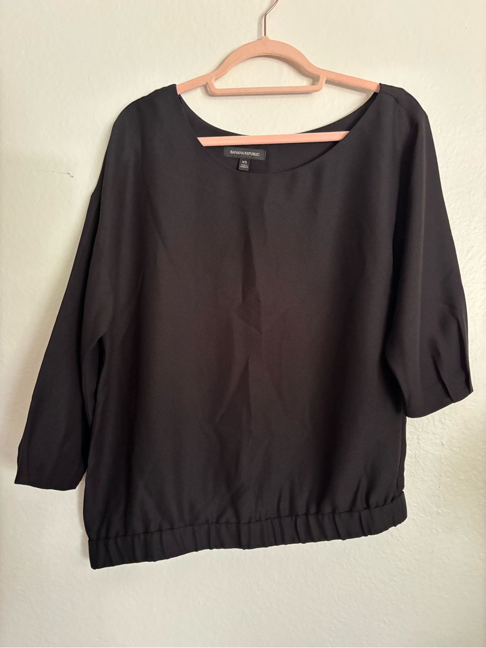 Banana Republic Black Elastic-Hem Dolman Sleeve Top